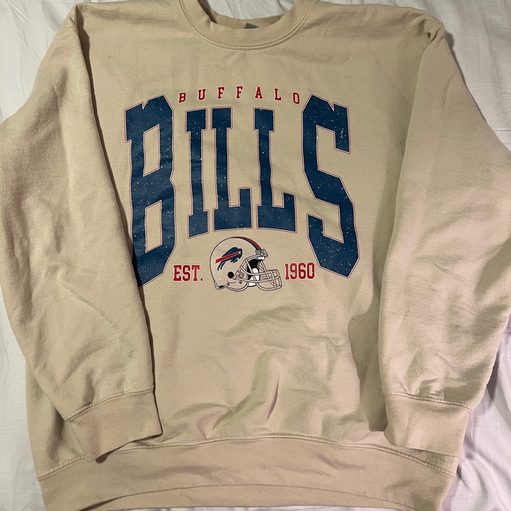 Buffalo Bills Cream Crewneck sweatshirt
